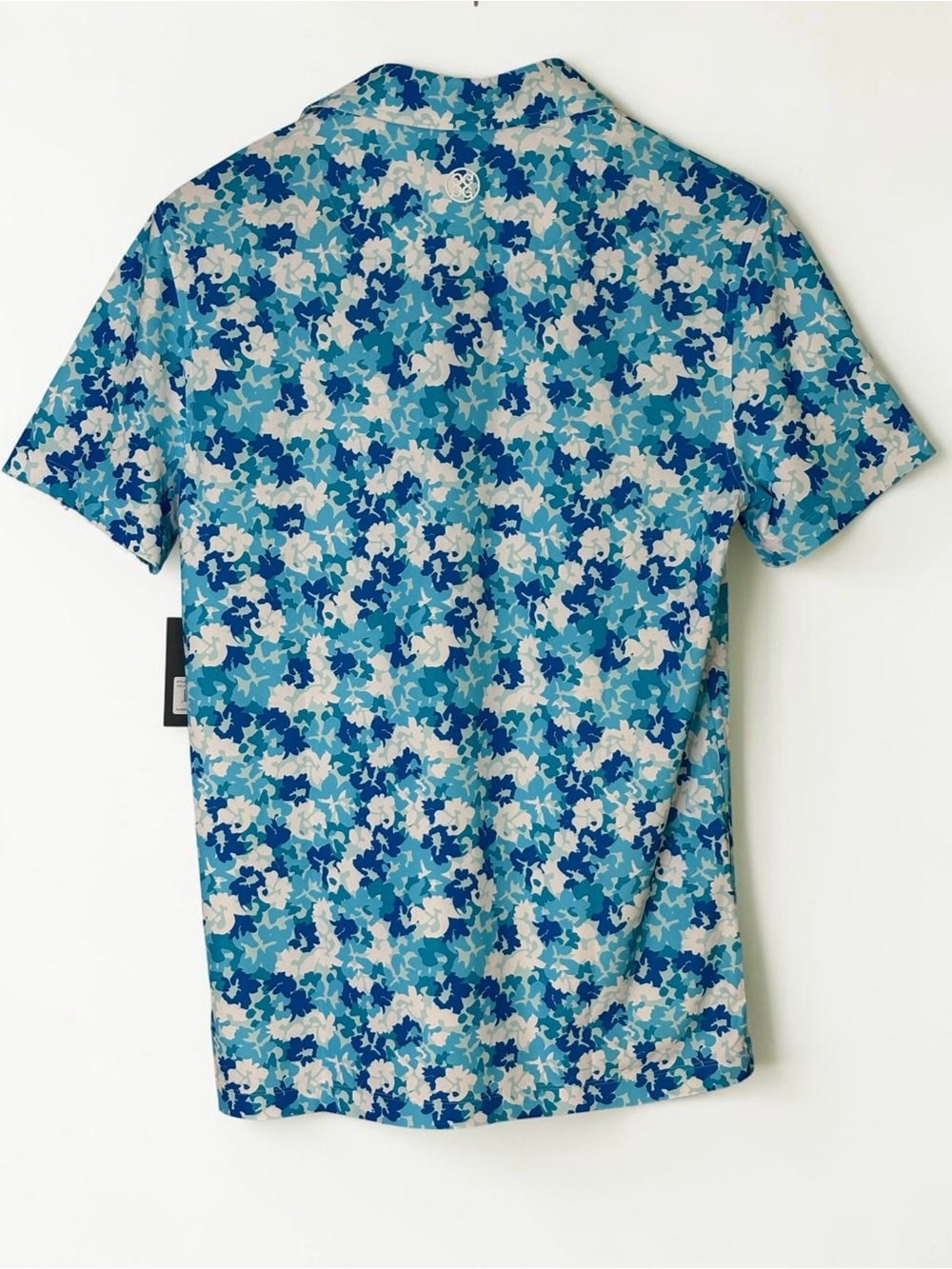 NWT G/FORE Camo Floral Tech Piqué Golf Polo Blue S - Picture 7 of 15